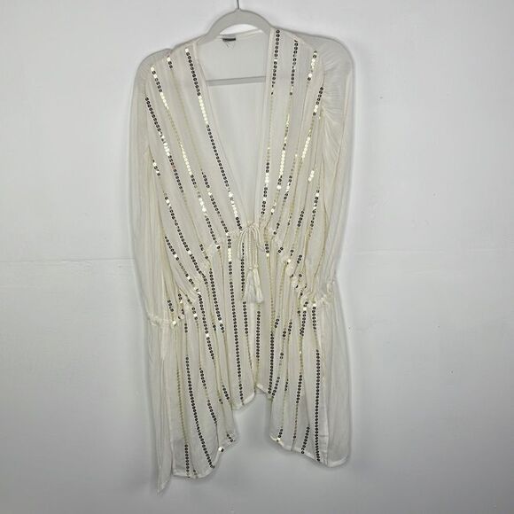 Cover kimono wrap sequined off white - Picture 1 of 11